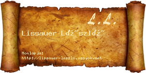 Lissauer László névjegykártya